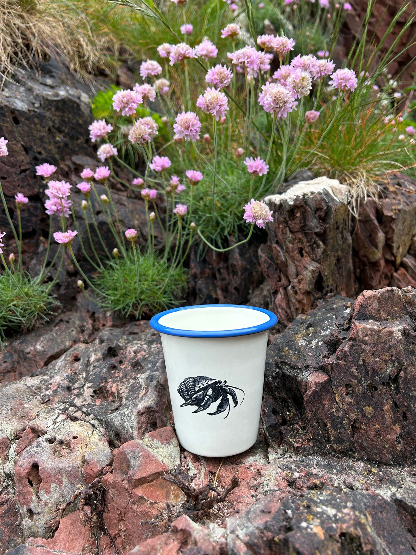 Hermit Crab Etched Enamelware Tumbler