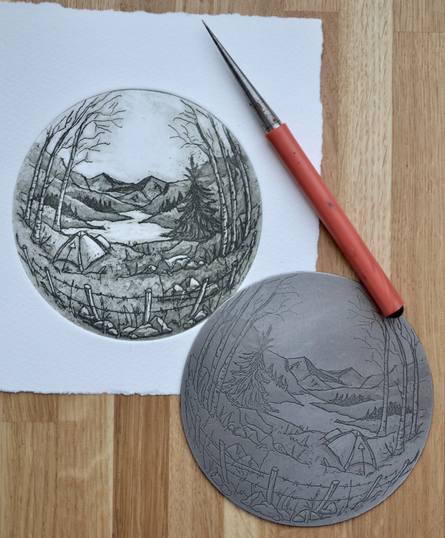 Wild Camping - Etching