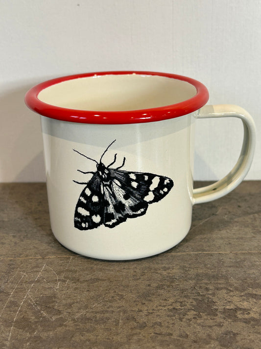 Tiger Moth Etched Enamelware Mug