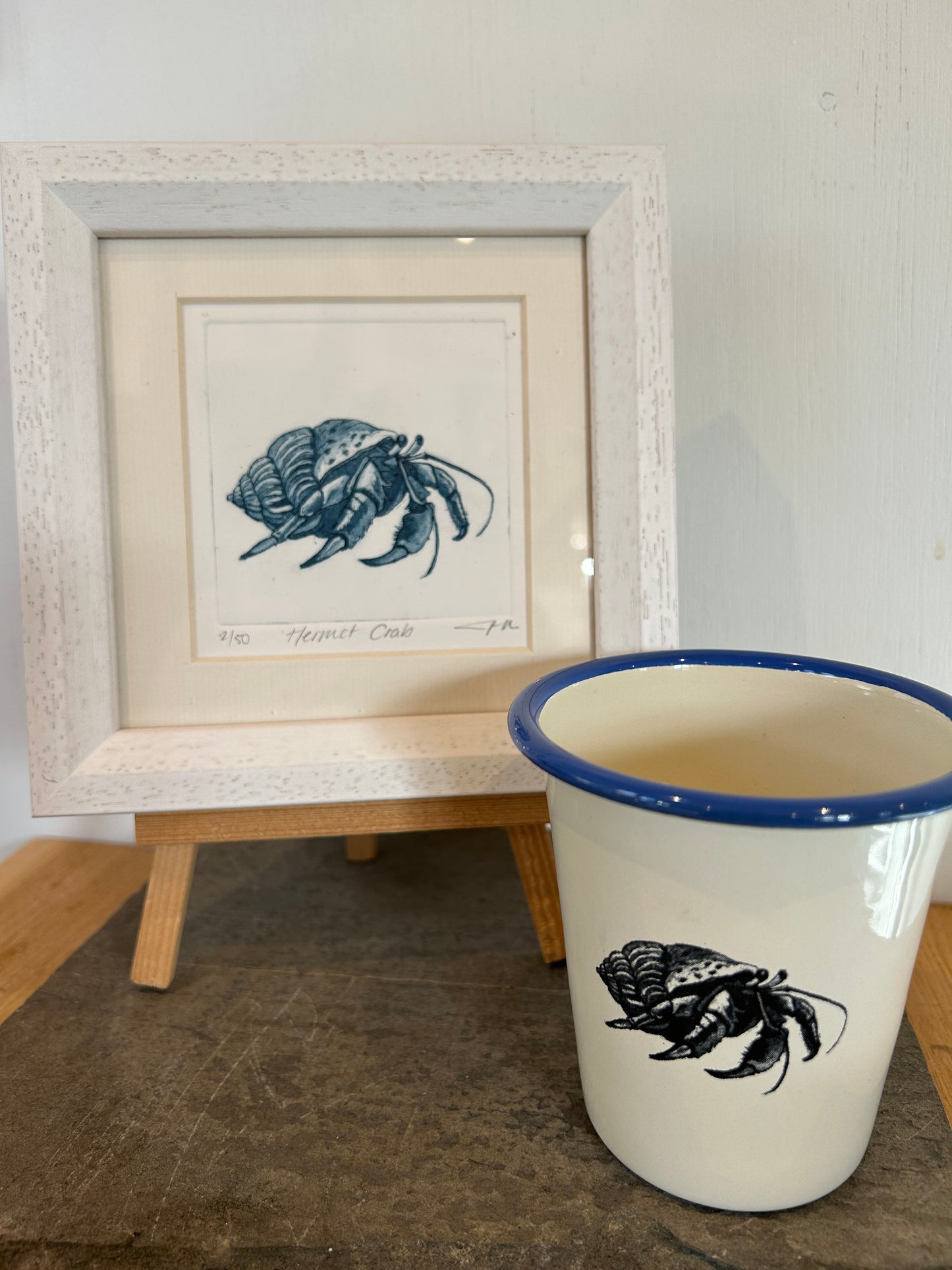 Hermit Crab Etched Enamelware Tumbler