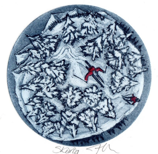 Skiing - Etching